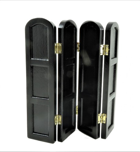 Dolls house black fold panel - dolls,