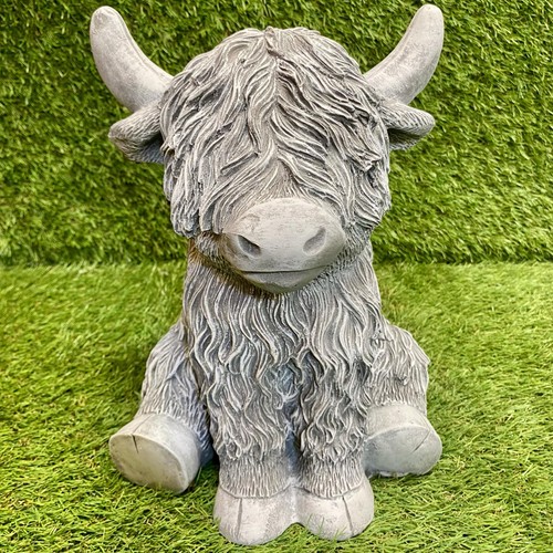 Large concrete highland cow - large,