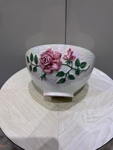 Bowl lustre pottery roses - lustre,