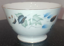 Colclough “Blue Linden” Sugar Bowl – Vintage Bone China Floral Gold Trim