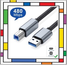 USB Printer Cable Braided USB