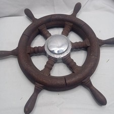1970’s Wood Ship’s Wheel 16 Inches