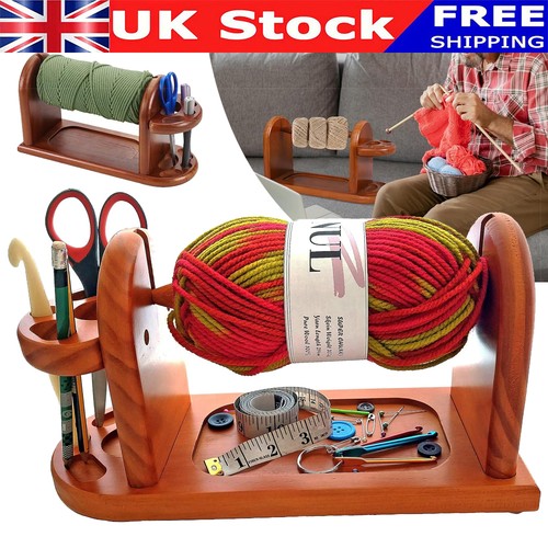 Wooden yarn holder rotatable - yarn,