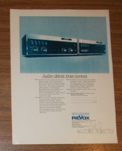 Rare advertising vintage revox - advertising,