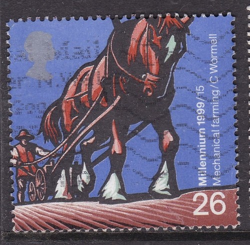 1999 horse drawn plough 26p - 1999,