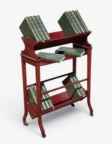 Edwardian mahogany book trough - book,