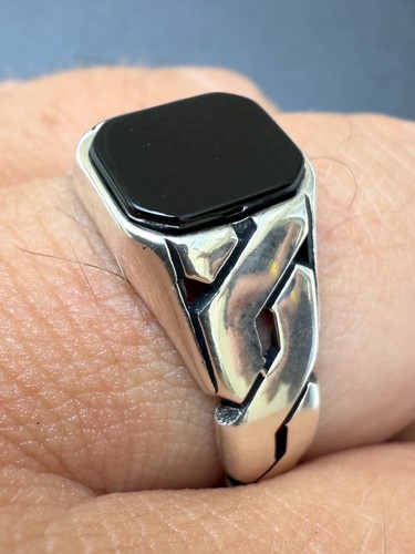 Real black onyx gemstone mens - onyx,