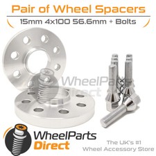 Wheel Spacers (2) & Bolts 15mm for Vauxhall Cavalier C 88-95 On Original Wheels