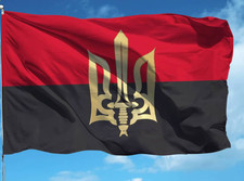 Ukraine military morale war patriotic flag  Golden trident