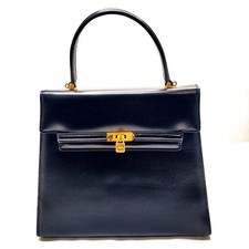 LAUNER Hand Bag Black Leather