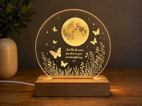 Personalised moon led lamp - led,