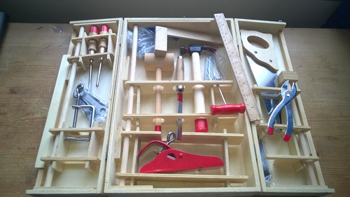 Wooden children tool set kit - wooden,