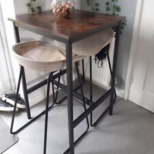 Industrial Bar Table Breakfast Kitchen Dining Room Furniture Vintage Tall Square