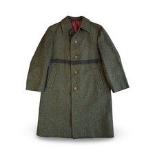 HRZ Pure New Wool Loden Coat Green Overcoat Men’s Medium Vintage 