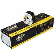 Box of 10 Click Black 5 Amp Round 3 Pin Electrical Plug Top - PA176