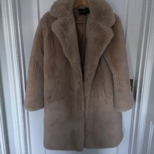 SHACI BLONDE FAUX FUR COAT, pre-loved. Size M