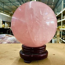 26.95LB Large Natural Pink Rose Quartz Sphere Crystal Ball Reiki Healing