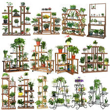 Stable Multi Tier Garden Plant Stand Bookcase Bamboo Wood Metal Various 60 Style