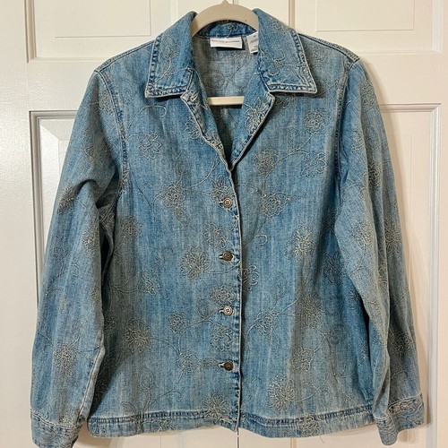 Embroidered denim jacket - embroidered,