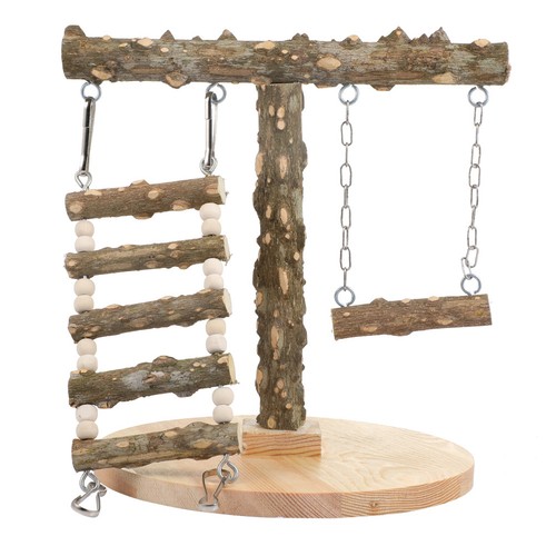 Wood bird cage play gym - bird, stand