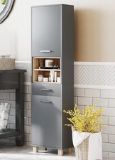 Tall Bathroom Cabinet Slim Cupboard Floor Storage Unit Freestanding Tallboy