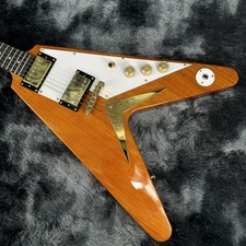 Custom Shop 1958 Korina Flying V Electric Guitar Aged Natural White Pickguard