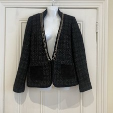 Per Una Jacket - Black Gold Metallic - Chain Detail - Size 14