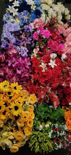 Job lot artificial flowers x10 - job,
