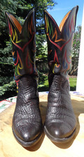 Cowboy Boots Vtg 1984 PAUL BOND AZ Custom Made Sharkskin & Calf Mens 10 1/2 D