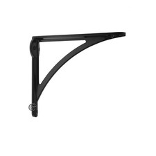 Shelf Brackets (Pair), Black Heavy Duty, Vintage Metal, 183mm x 210mm.