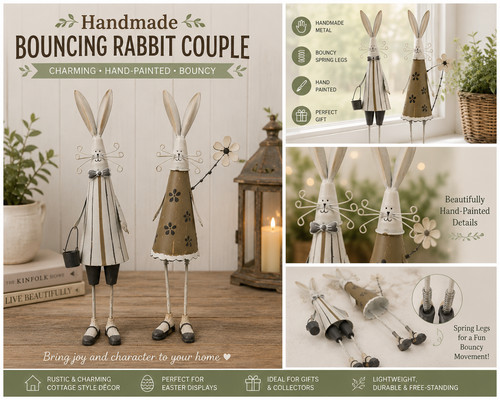 Metal standing rabbit ornament - rabbit,