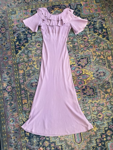 Vintage lilac 1930s crepe - 1930s, bias