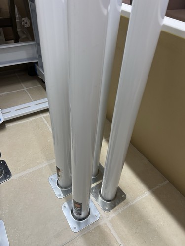 White metal table - white,