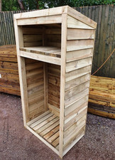 HEAVY DUTY TIMBER WOODEN GARDEN LOG STORE FIREWOOD STORAGE SHED TANALISED