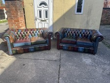 Harlequin leather chesterfield