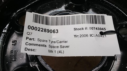 Audi spare wheel carrier - q7,