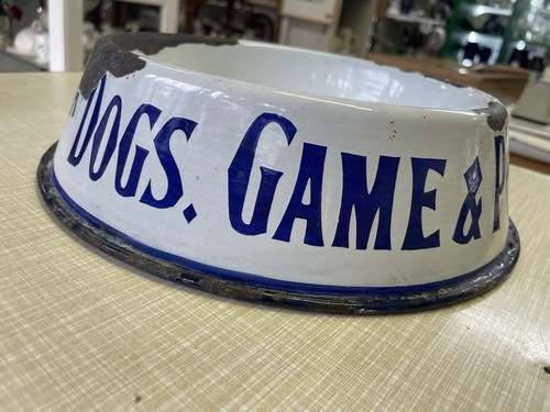 Antique enamel advertising - advertising, dog