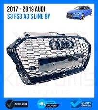 AUDI RS3 STYLE A3 S3 8V FRONT BUMPER MAIN BLACK GRILL HONEYCOMB MESH 2017 - 2019