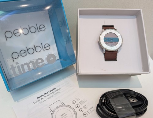 Pebble time round 20mm strap - time,
