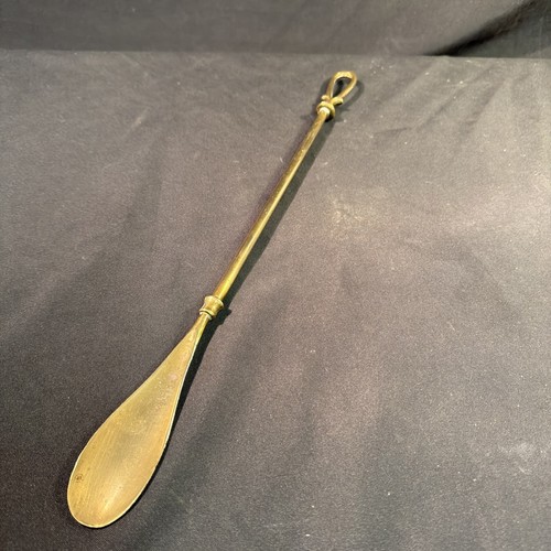 Solid brass shoe horn - shoe, antique