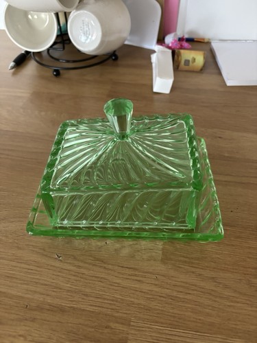 Vintage green uranium glass - vintage,
