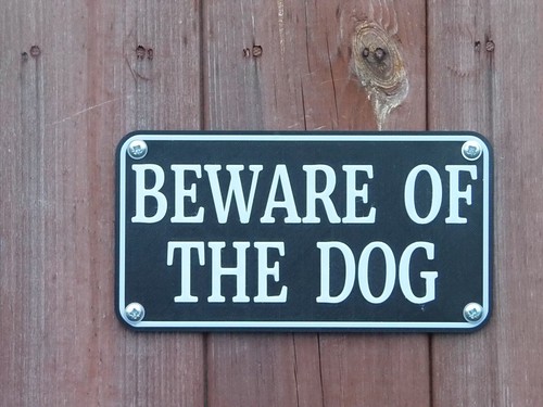 White black sign beware of - white/black,