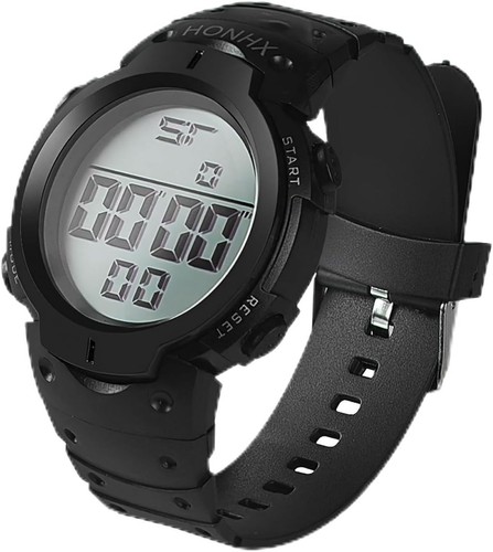 Black waterproof referee watch - black,