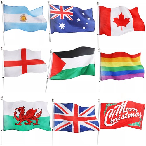 Large 5x3ft flags country - 5x3ft,