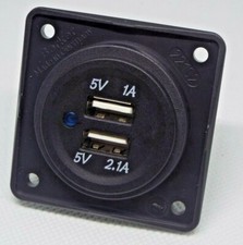 Double 12v USB socket Charger  on Berker plate Caravan Camper Motorhome & screws