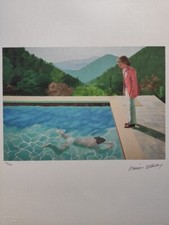 David Hockney Signed - Dive In - Certificate SPADEM Paris