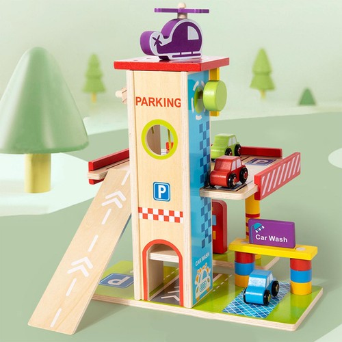 Wooden parking garage playset - wooden,
