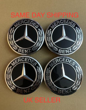 4X Black Mercedes Wheel Centre