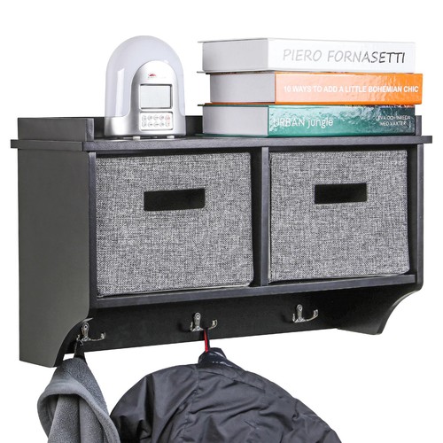 Wall mounted coat rack black - wall,