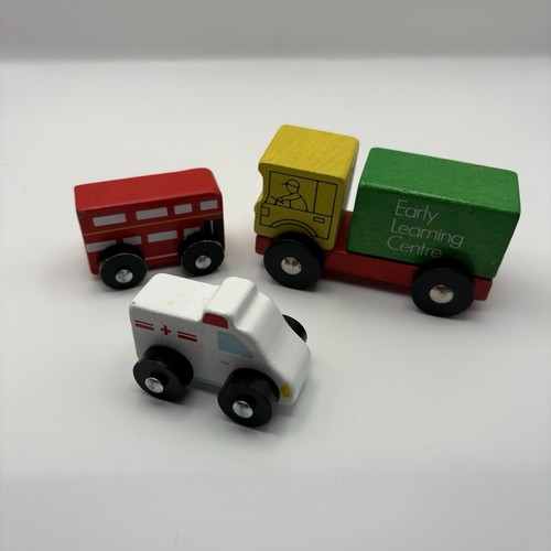 Wooden train track - bus, lorry